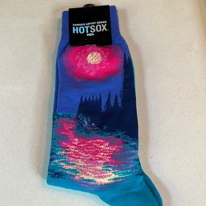 HOTSOX Monetβs βHouses of Parliament at Sunsetβ purple/turq/pink dress socks